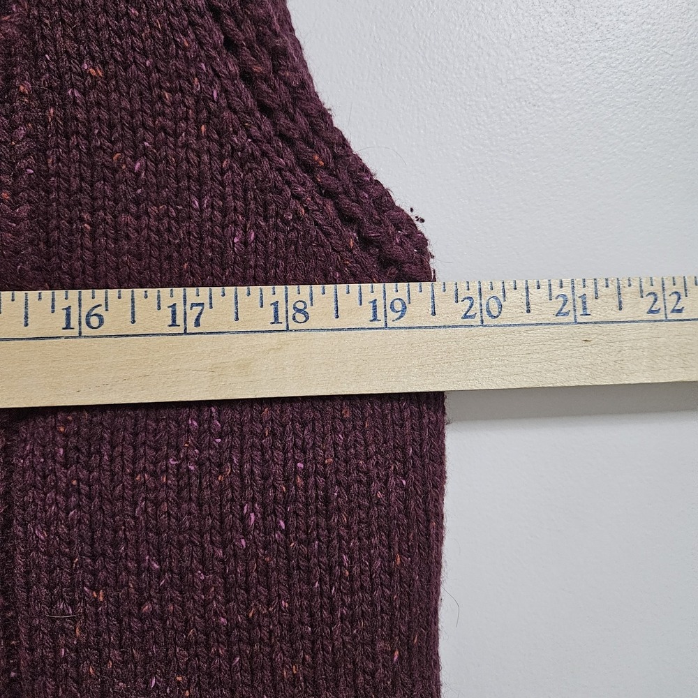 Eddie Bauer Knit Vest Womens‎ XL Purple Full Zip Cotton Angora Blend Utility - Picture 4 of 6